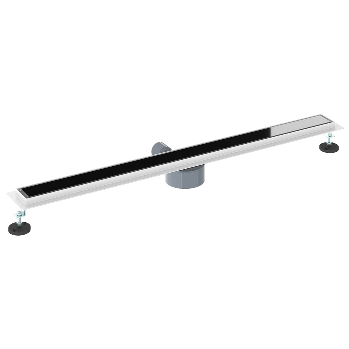 Bruseafløb Glasdæksel med 360° Siphon Sort 100 cm