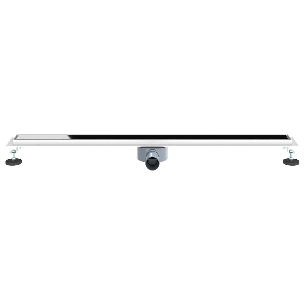 Bruseafløb Glasdæksel med 360° Siphon Sort 100 cm