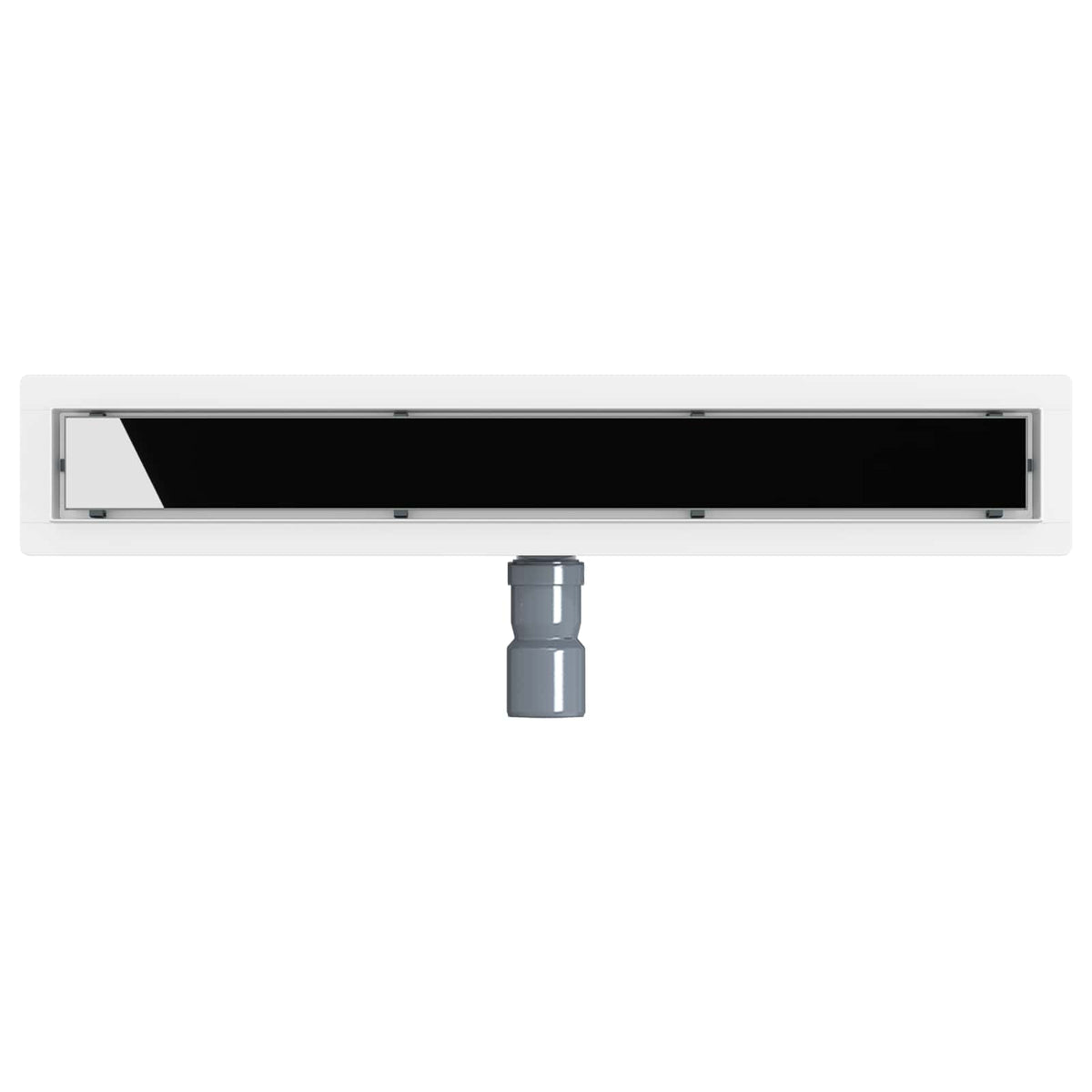 Bruseafløb Glasdæksel med 360° Siphon Sort 60 cm