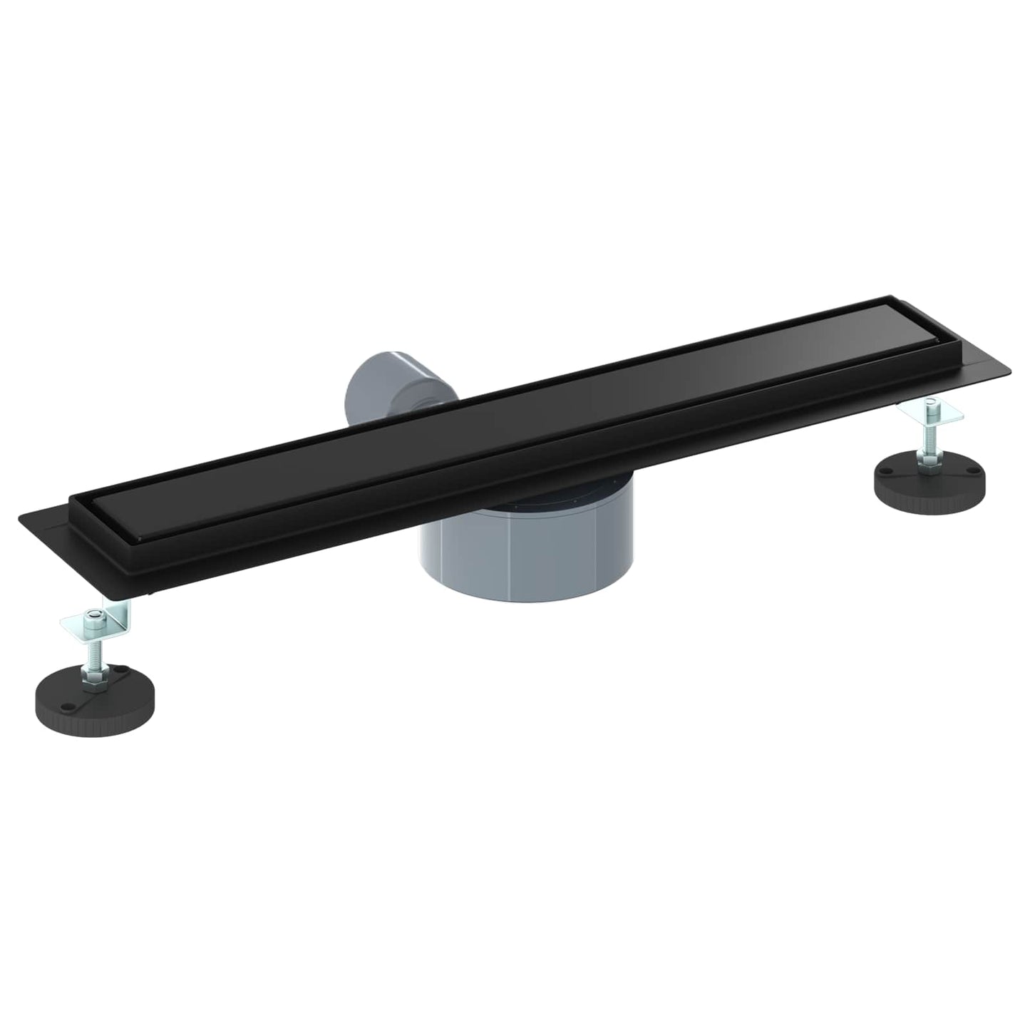 Bruserafløb 2-i-1 med 360° Siphon Sort 60 cm Rustfrit Stål 304
