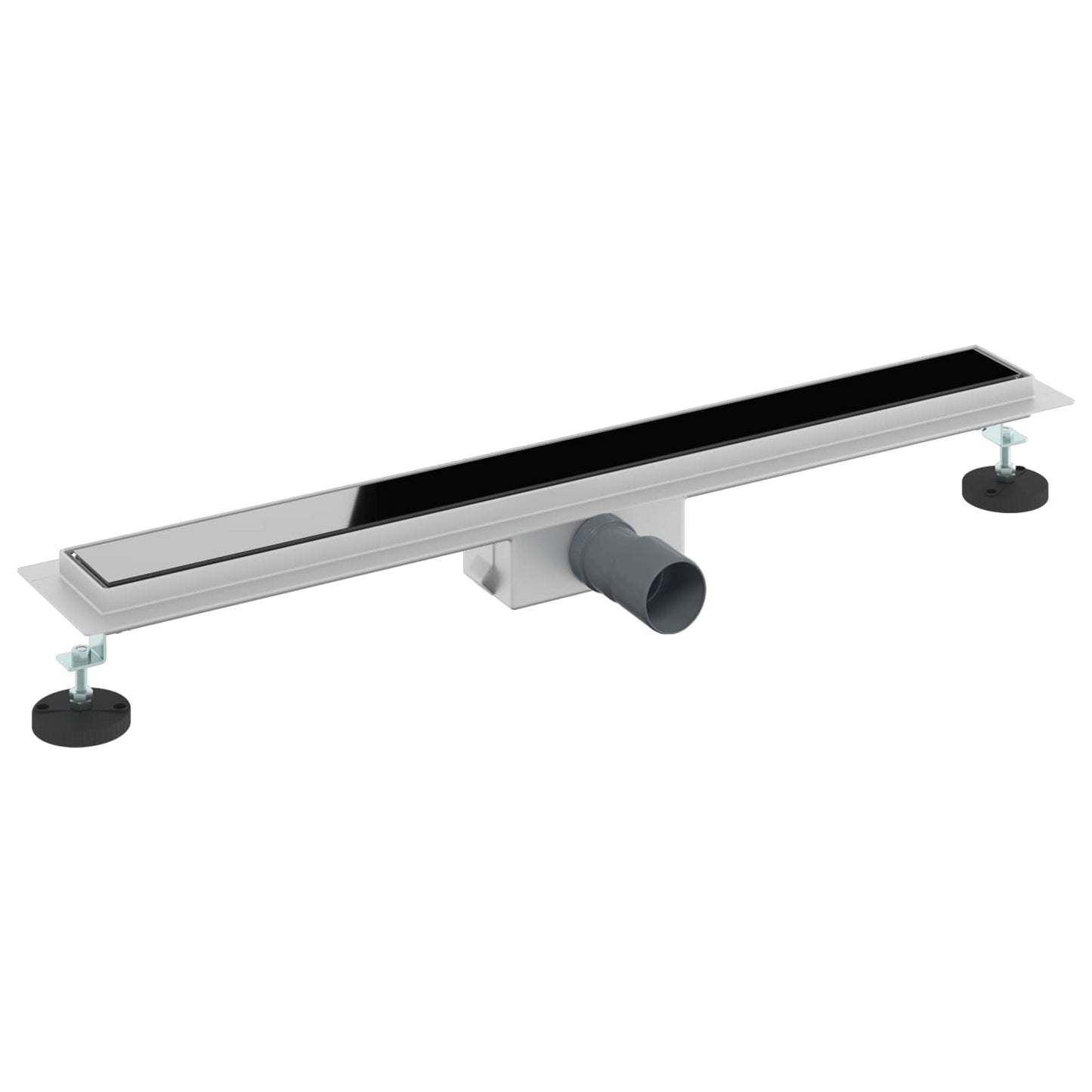 Bruserafløb med glaslåg Sort 80 cm Rustfrit Stål 304