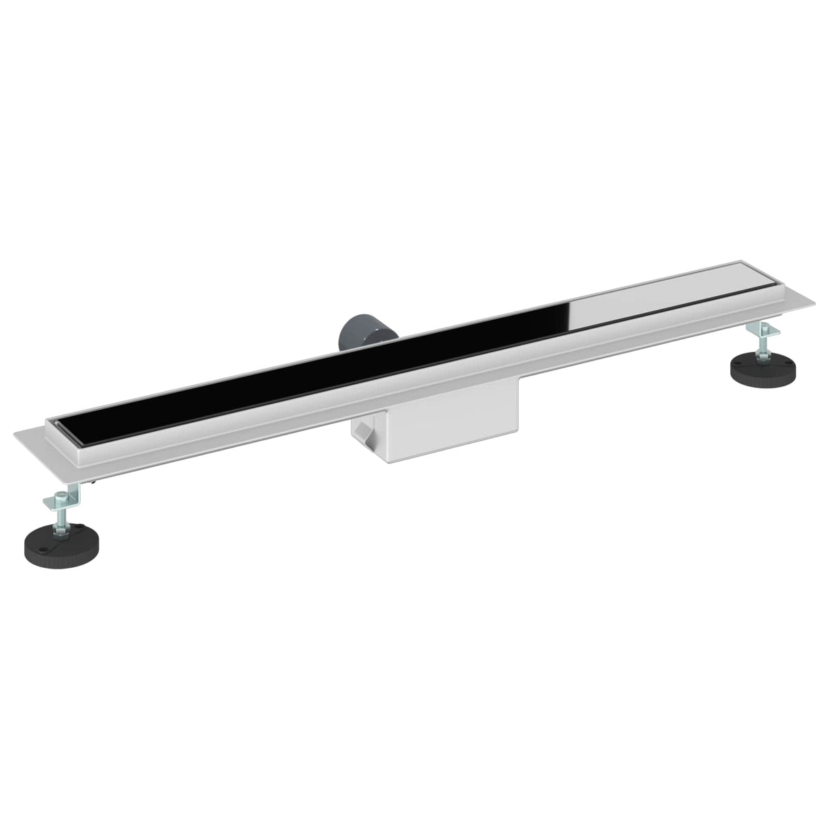 Bruserafløb med glaslåg Sort 80 cm Rustfrit Stål 304