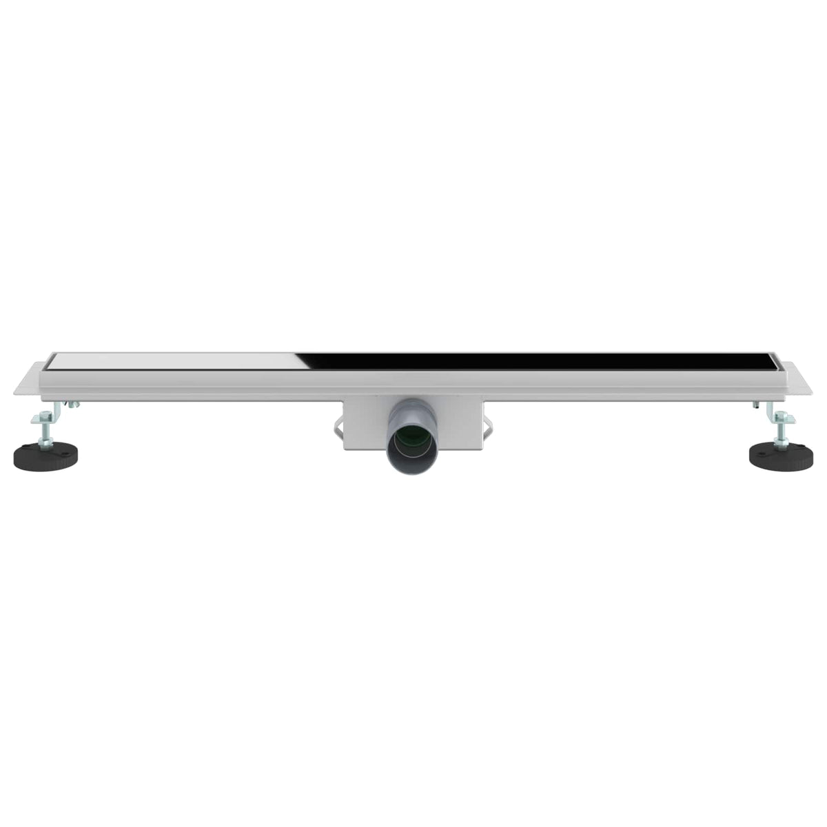 Bruserafløb med glaslåg Sort 70 cm Rustfrit Stål 304