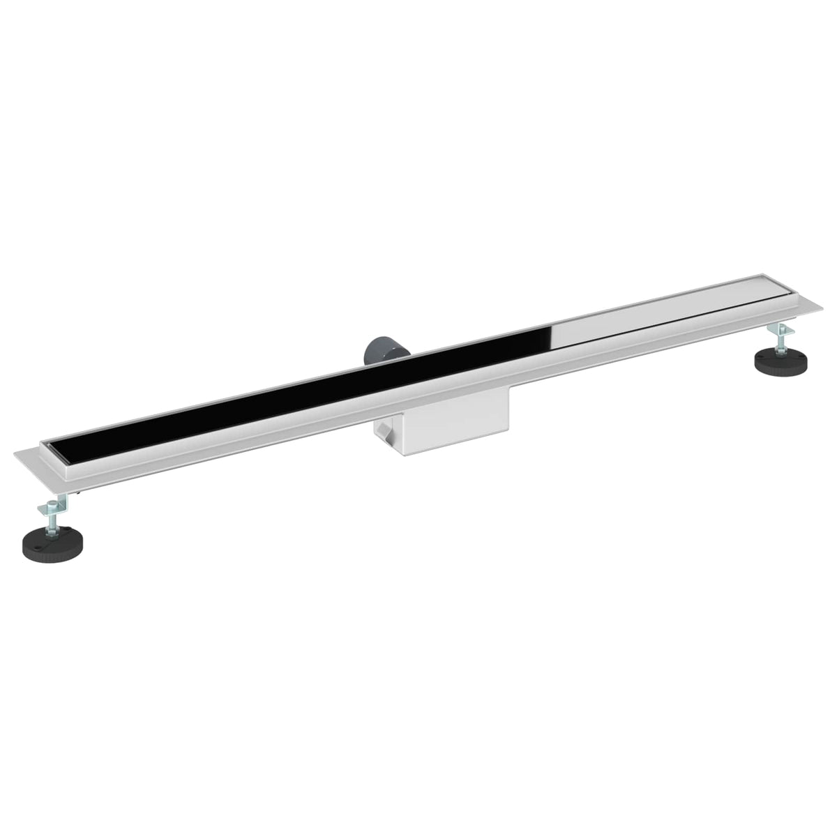 Bruserafløb med glaslåg Sort 100 cm Rustfrit Stål 304