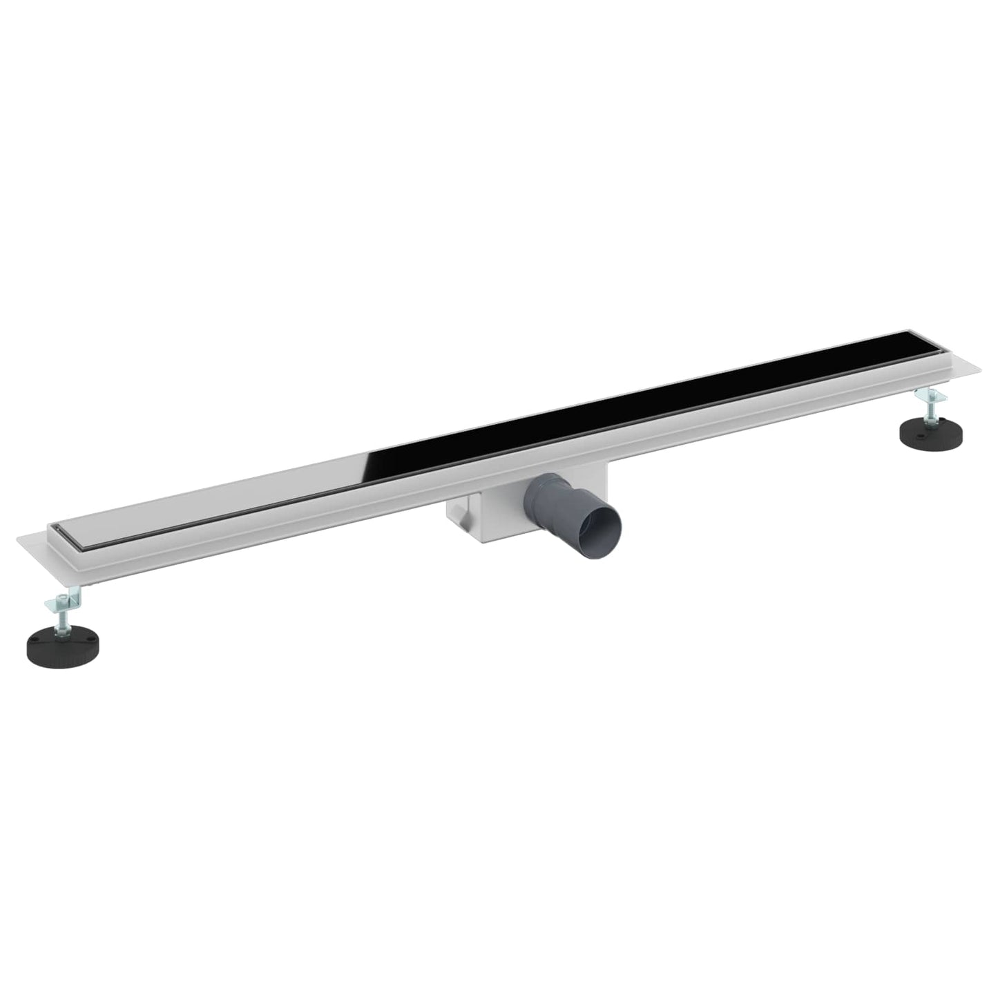 Bruserafløb med glaslåg Sort 90 cm Rustfrit Stål 304