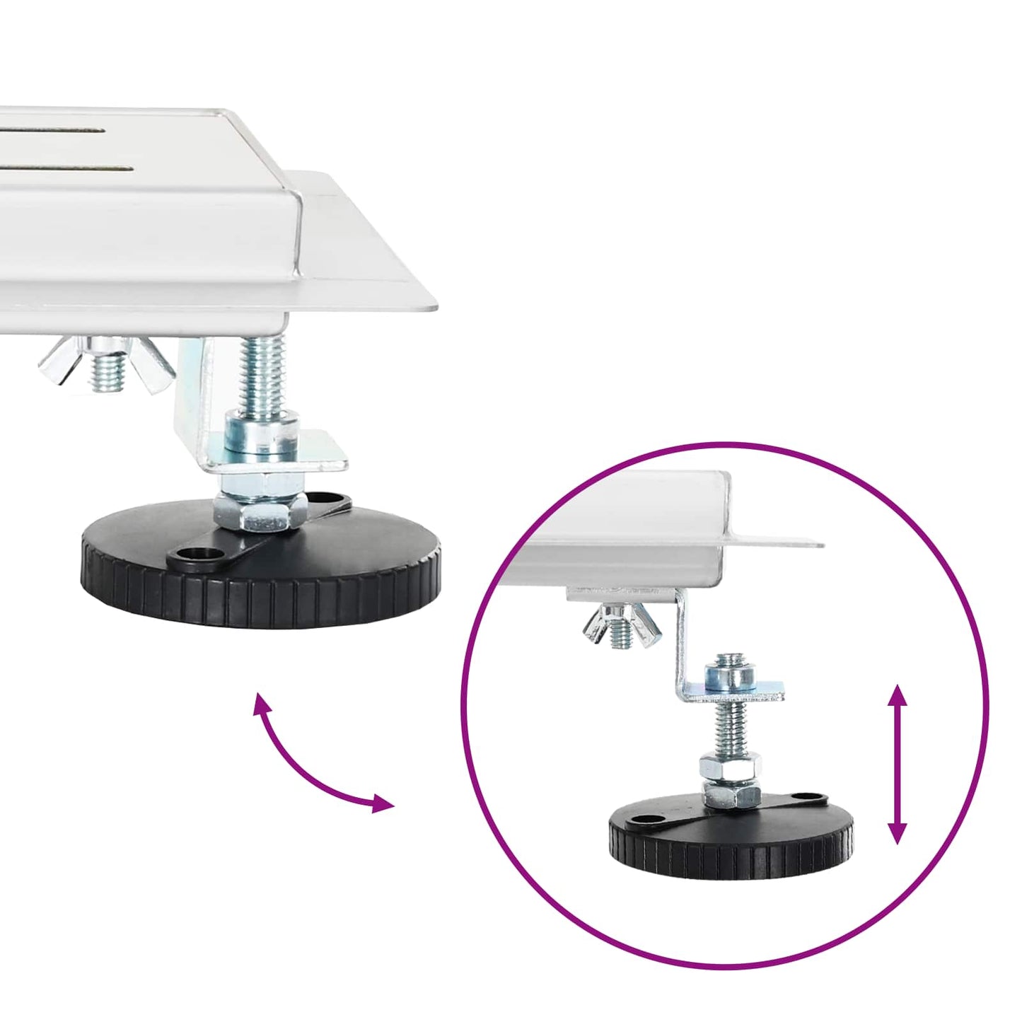 Bruseafløb Linje Design med 360° Siphon Sølv 70 cm
