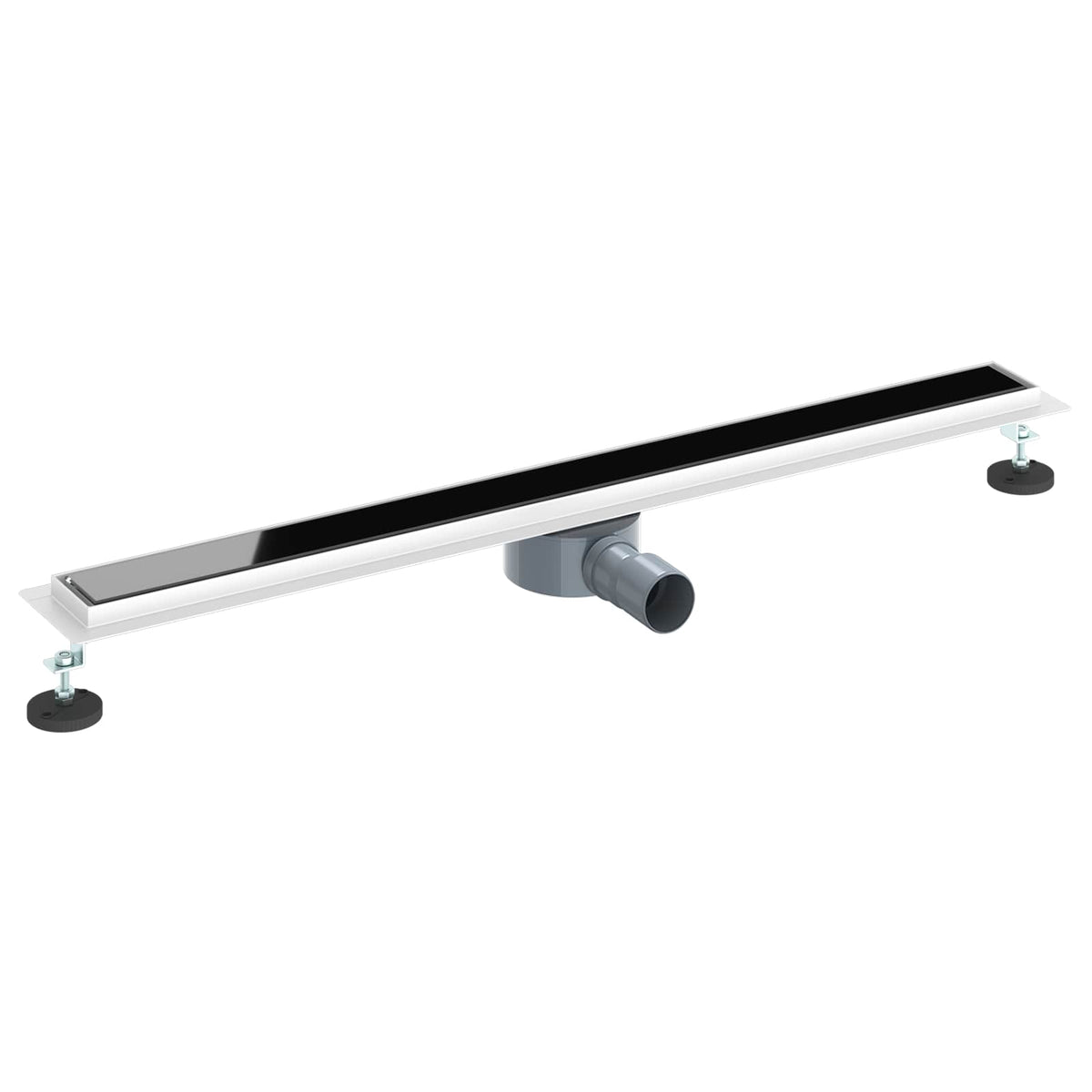 Bruseafløb Glasdæksel med 360° Siphon Sort 90 cm