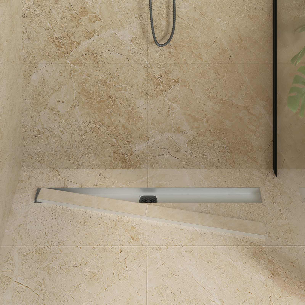 Bruserafløb 2-i-1 med 360° Siphon Sølv 90 cm Rustfrit Stål 304