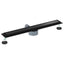 Bruserafløb 2-i-1 med 360° Siphon Sort 70 cm Rustfrit Stål 304