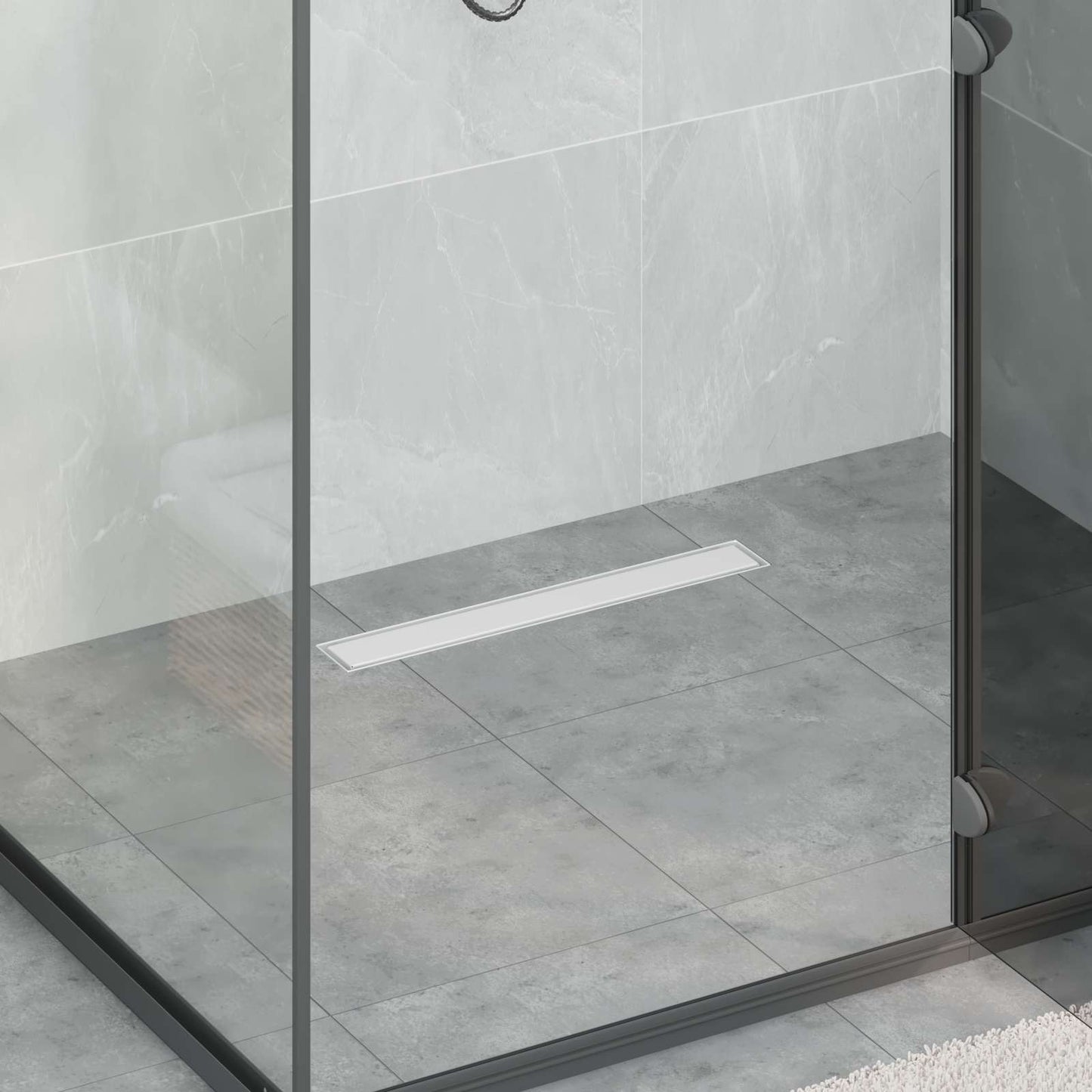 Bruserafløb 2-i-1 med 360° Siphon Sølv 54 x 11 x 9,5 cm