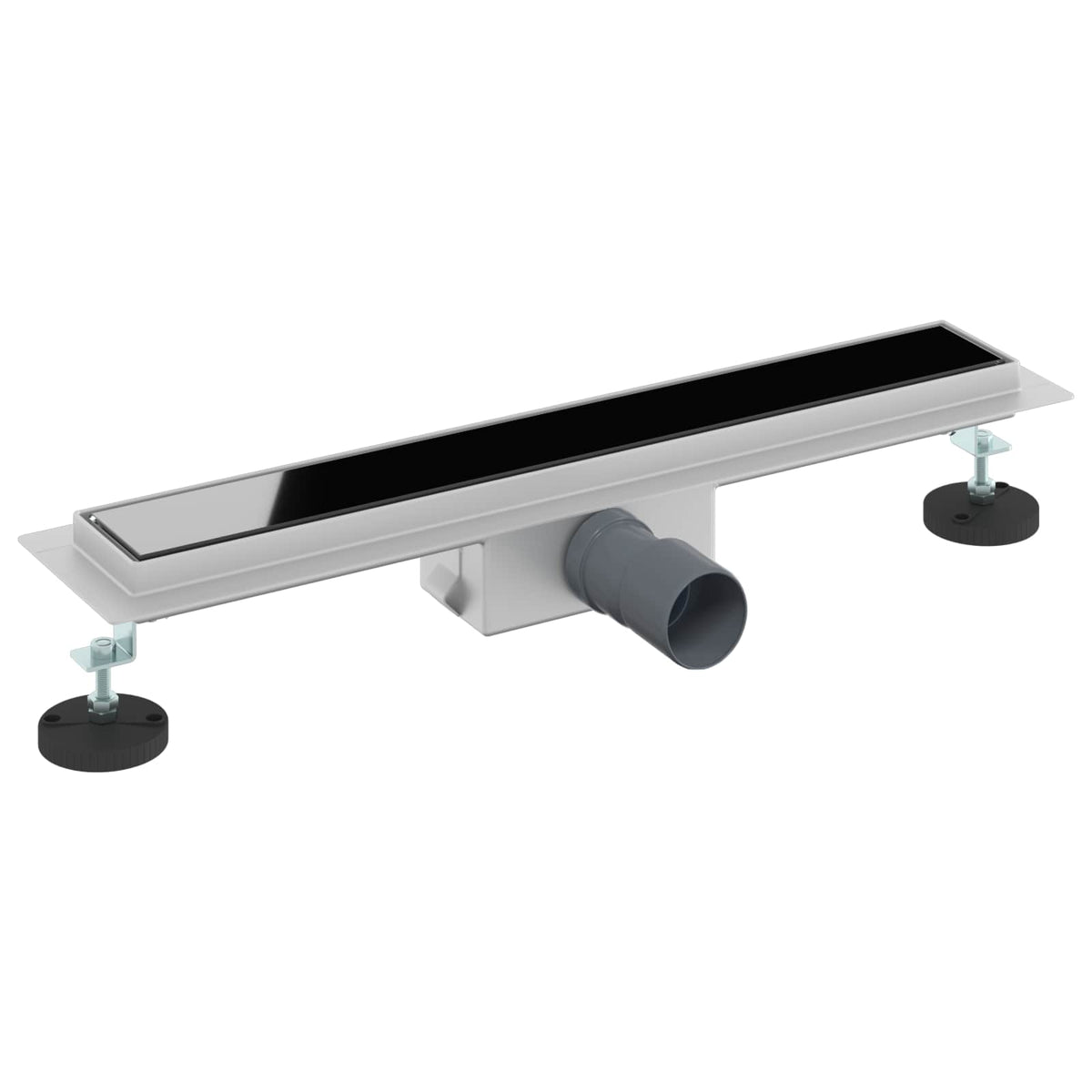 Bruserafløb med glaslåg Sort 60 cm Rustfrit Stål 304
