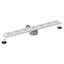 Bruseafløb Linje Design med 360° Siphon Sølv 80 cm