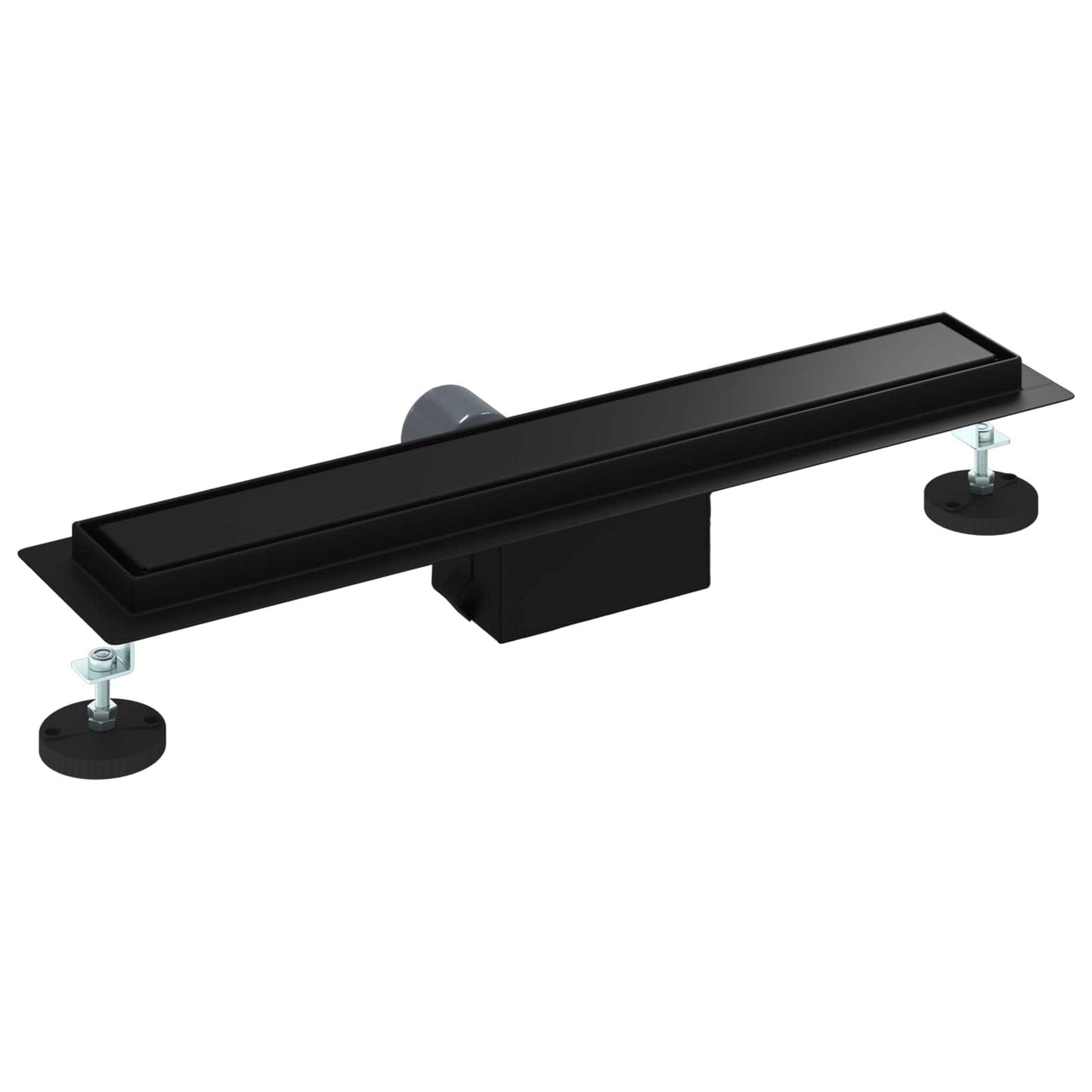 2 i 1 bruserafløb Sort 50 cm Rustfrit Stål 304
