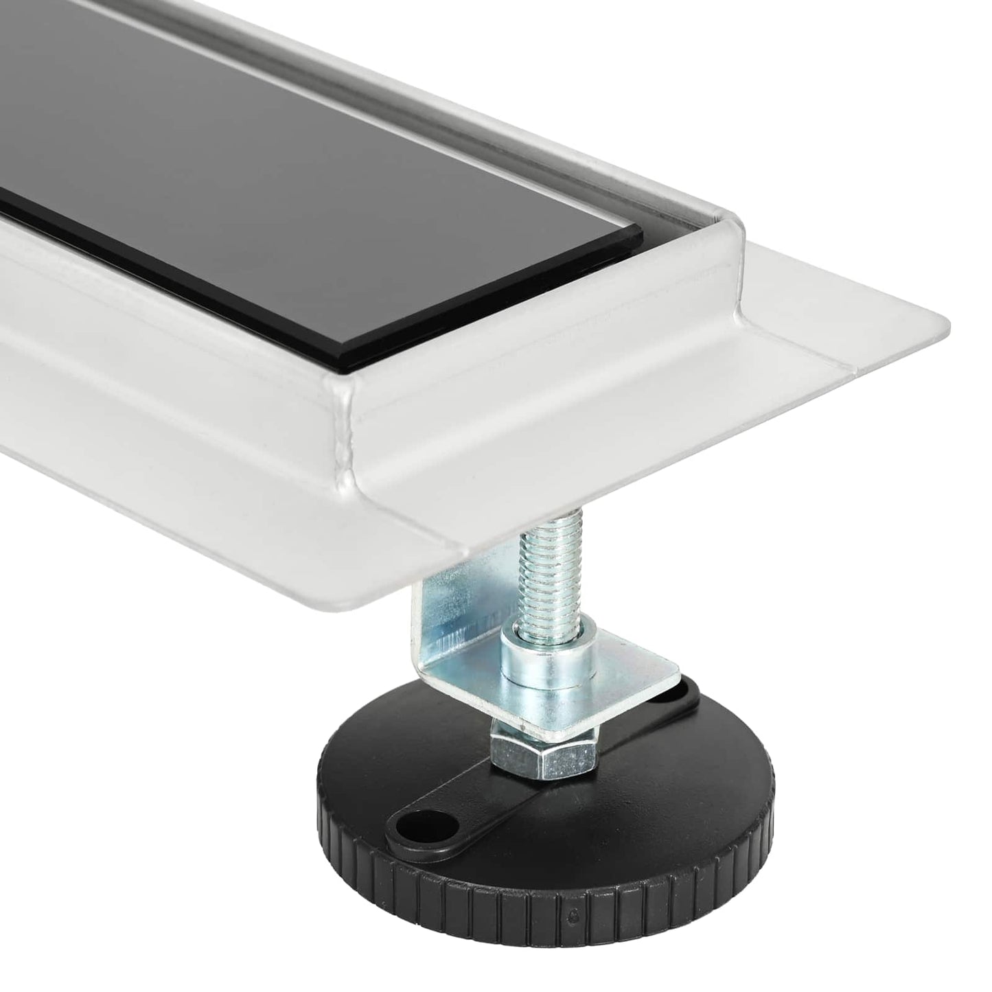 Bruseafløb Glasdæksel med 360° Siphon Sort 50 cm