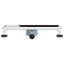 Bruseafløb Glasdæksel med 360° Siphon Sort 50 cm