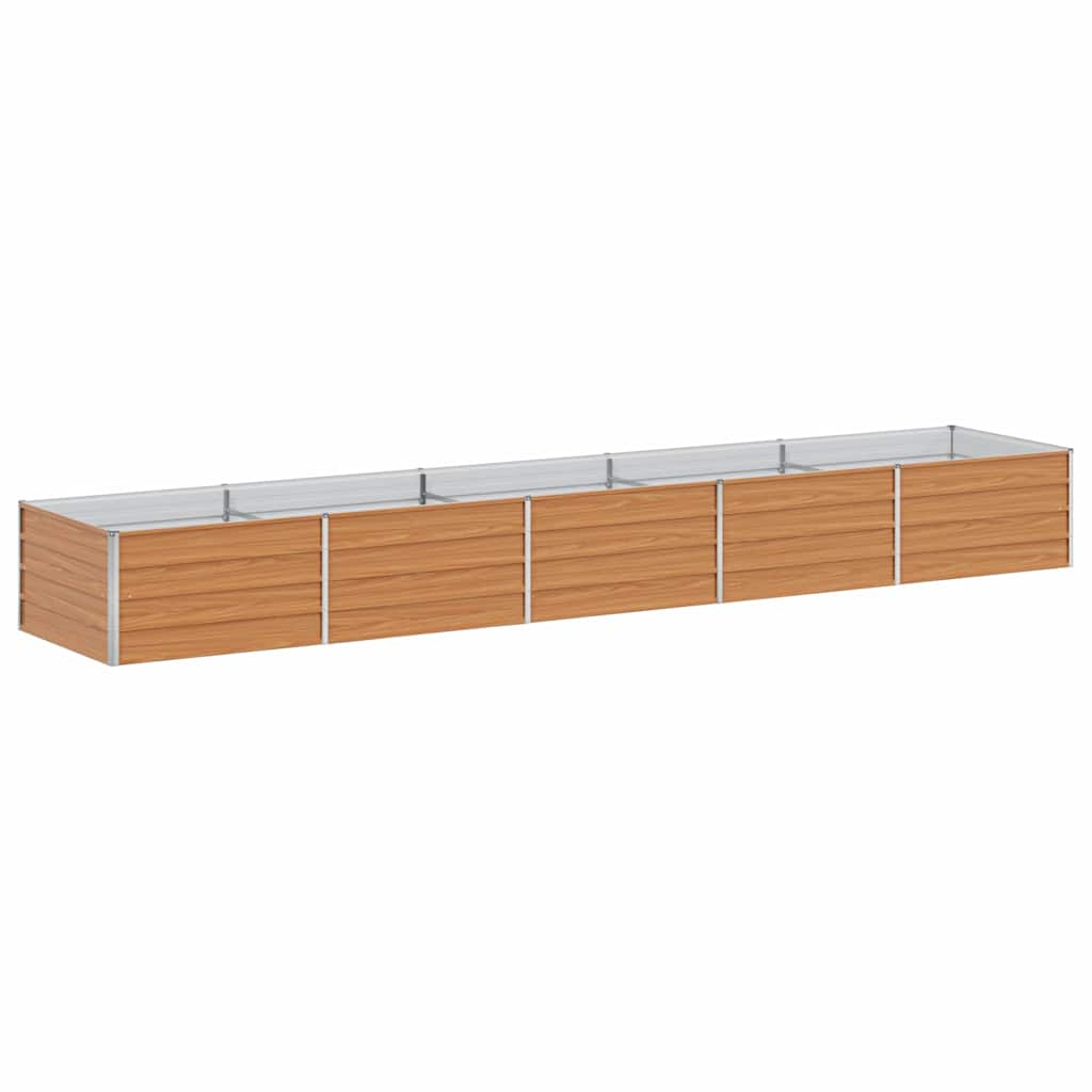 Højbed Lys Brun 400 x 80 x 45 cm Galvaniseret stål