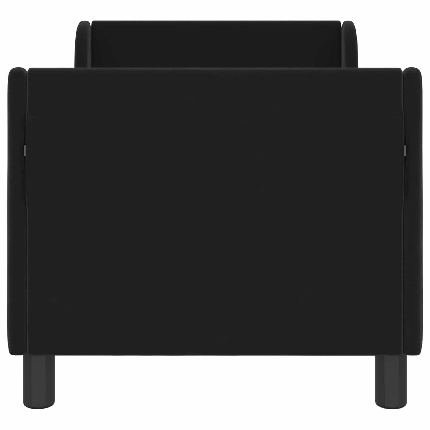 Sengestel til tumling med hovedgærde Sort 70 x 140 cm Fløjl