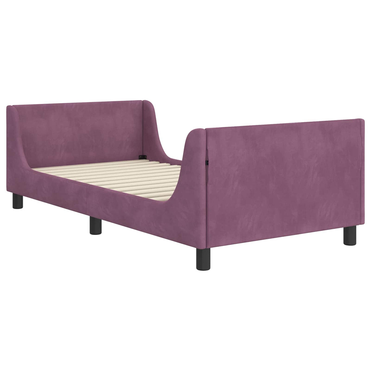 Børnesengestel med hovedgærde Lilla 80 x 200 cm Fløjl