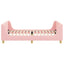 Børnesengestel med hovedgærde Lyserød 90 x 190 cm Bouclé