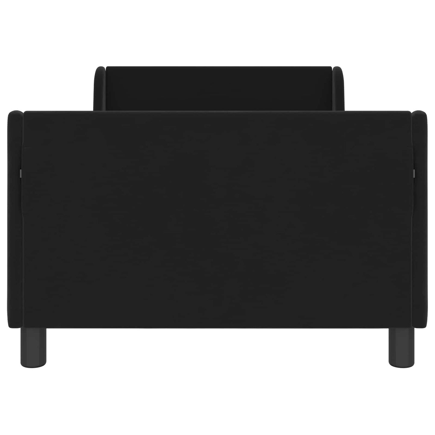 Børnesengestel med hovedgærde Sort 90 x 200 cm Fløjl