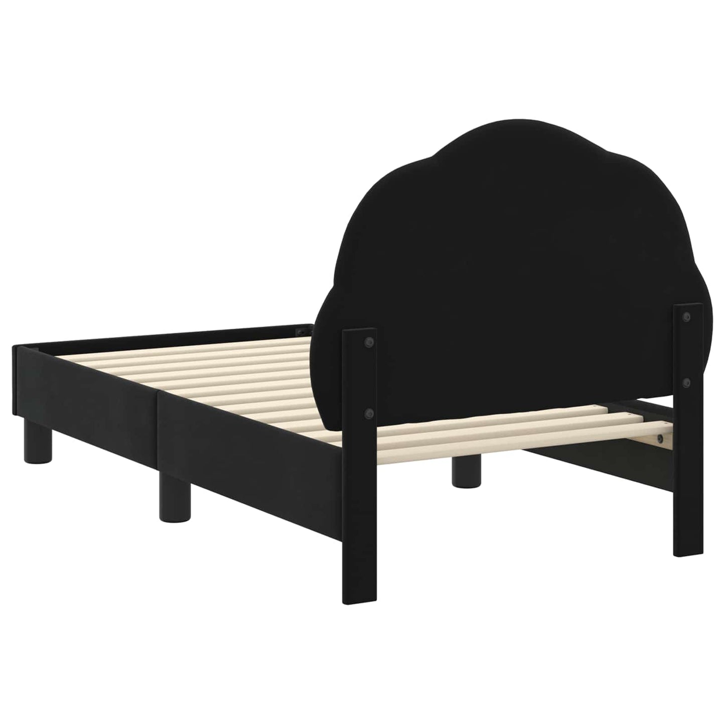 Sengestel til tumling med hovedgærde Sort 70 x 140 cm Fløjl