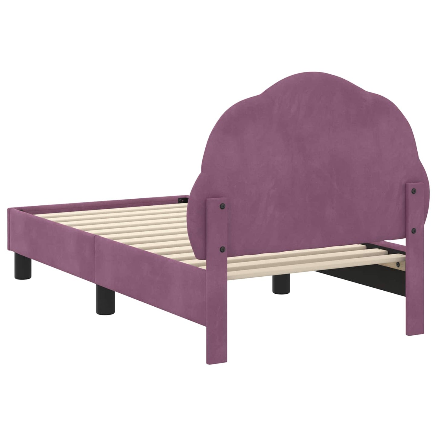 Sengestel til tumling med hovedgærde Lilla 70 x 140 cm Fløjl