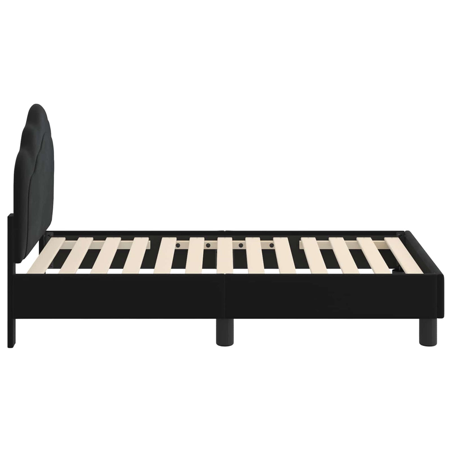 Sengestel til tumling med hovedgærde Sort 70 x 140 cm Fløjl