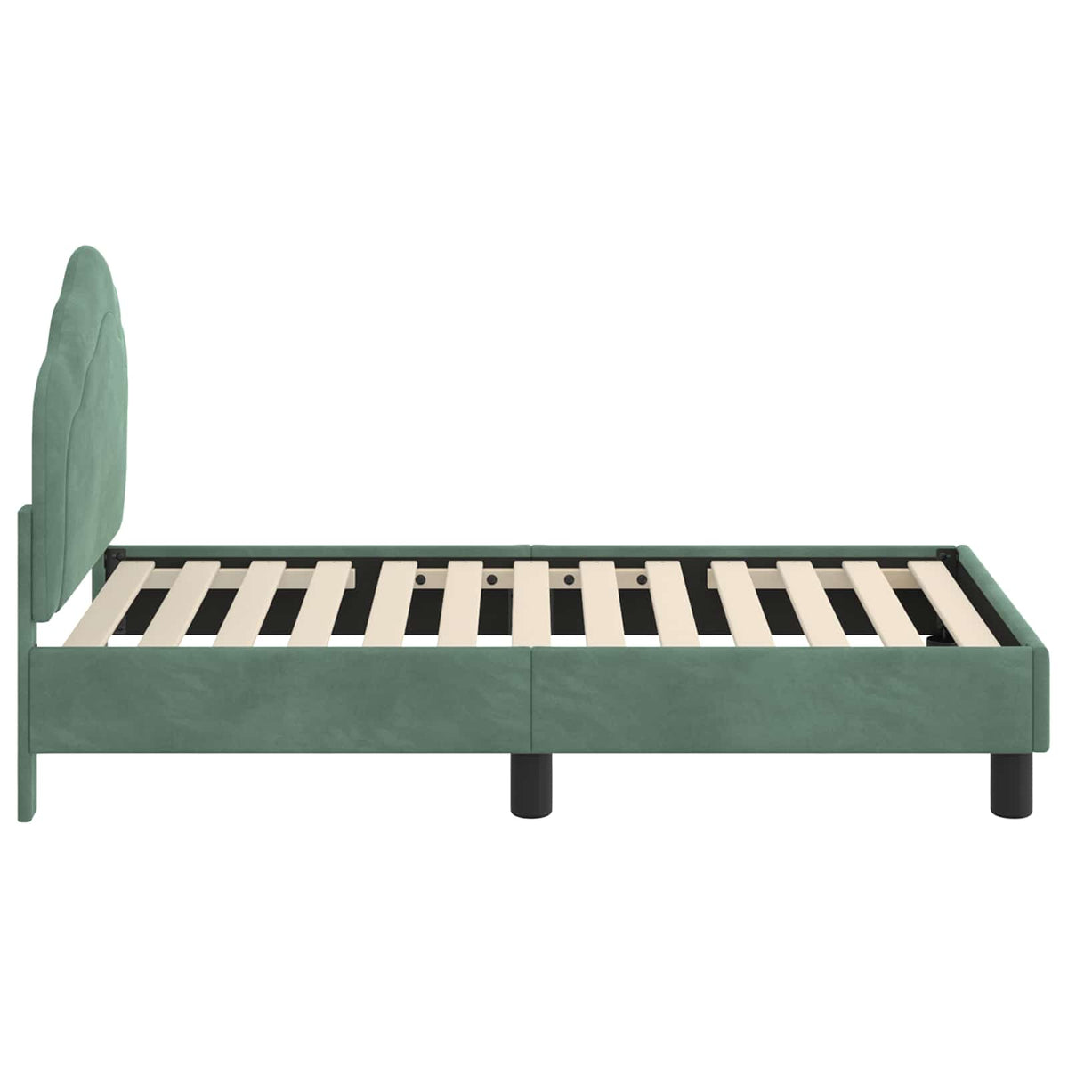 Sengestel til tumling med hovedgærde Havgrøn 70 x 140 cm Fløjl