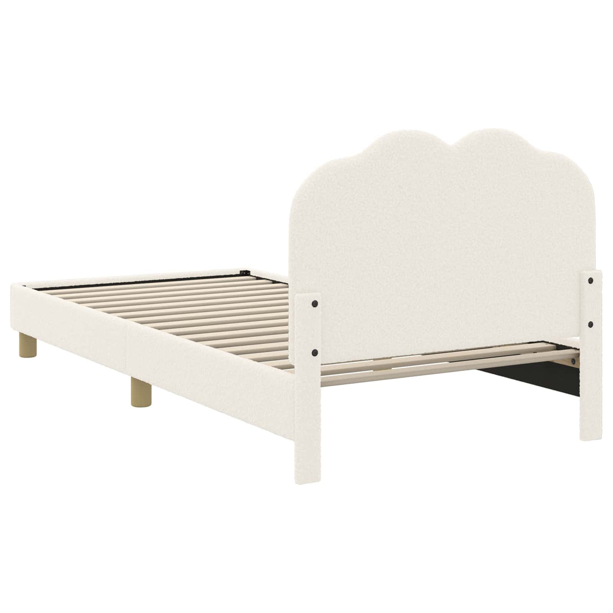 Børnesengestel med hovedgærde Cremefarvet 80 x 200 cm Bouclé