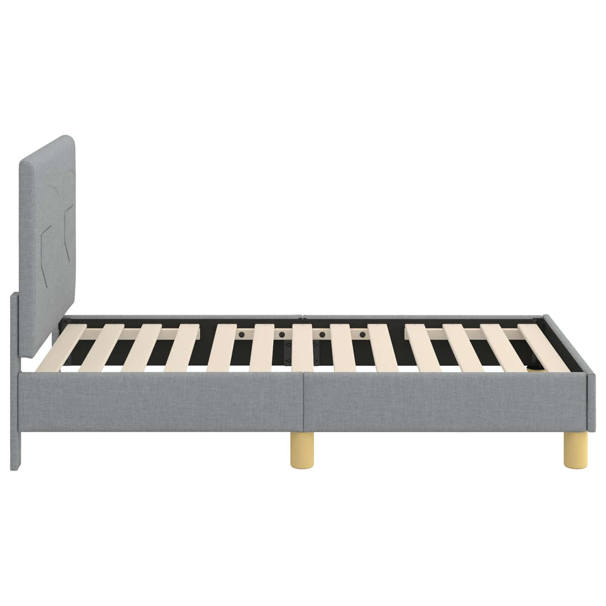 Sengestel til tumling med hovedgærde Lysegrå 70 x 140 cm Stof