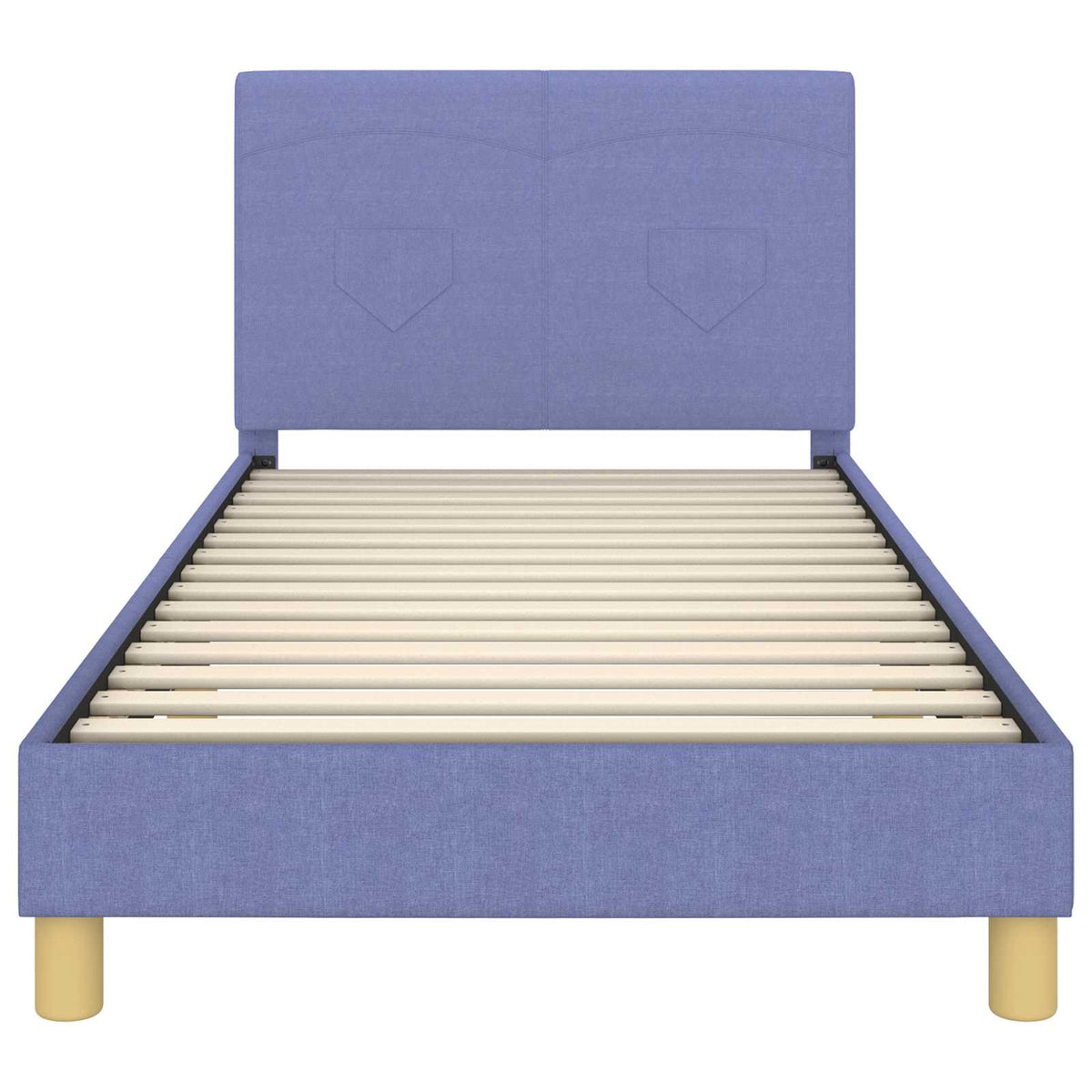 Børnesengestel med hovedgærde Jeans blå 90 x 200 cm Stof