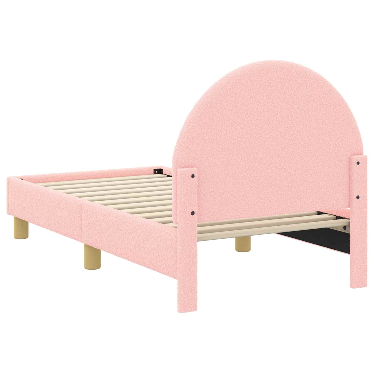 Sengestel til tumling med hovedgærde Lyserød 70 x 140 cm Bouclé