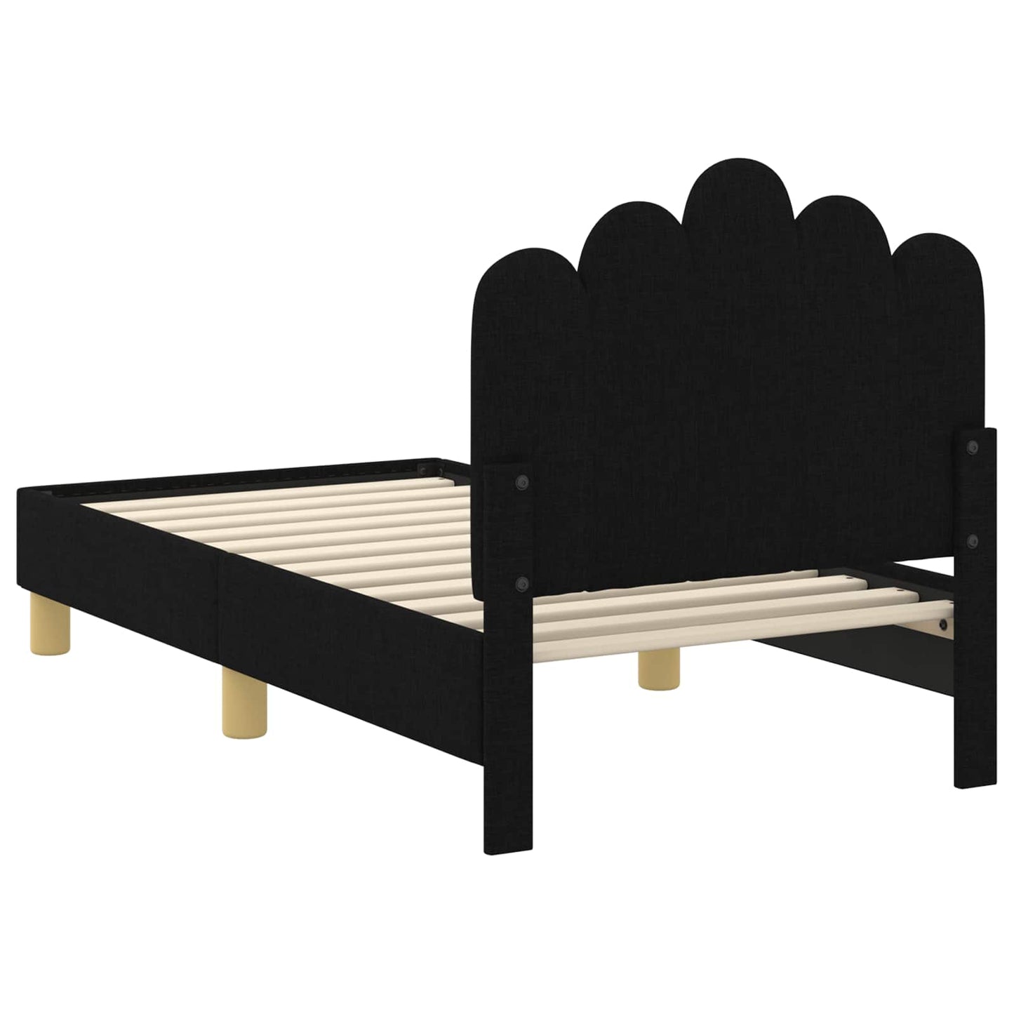 Sengestel til tumling med hovedgærde Sort 70 x 140 cm Stof