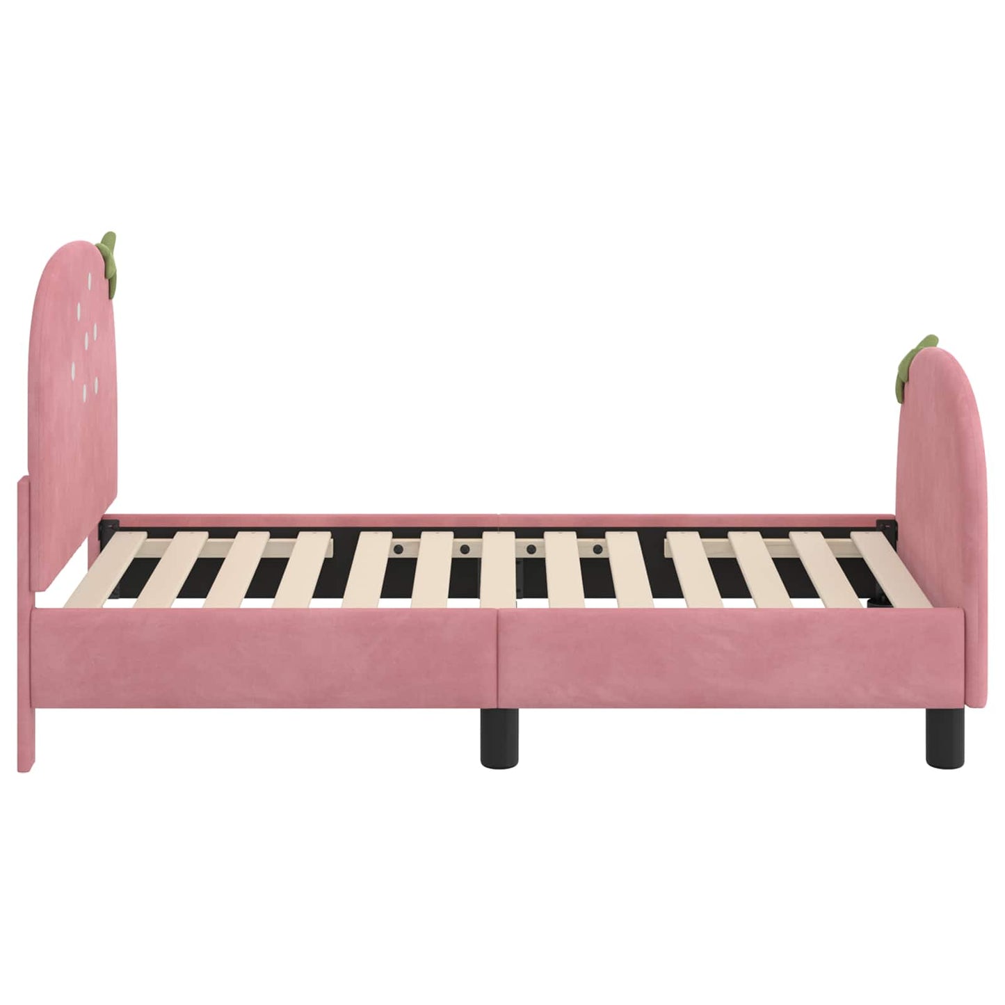 Sengestel til tumling med hovedgærde Lyserød 70 x 140 cm Fløjl