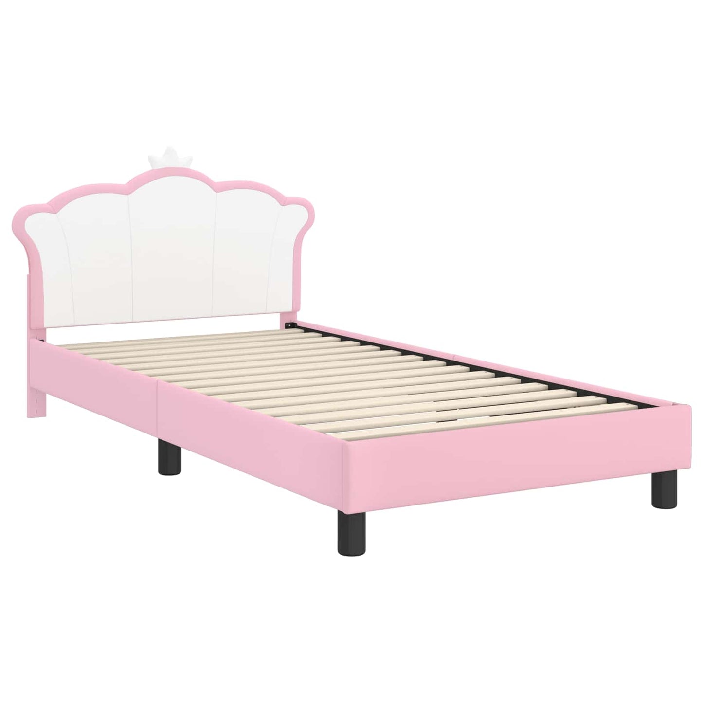 Børnesengestel med hovedgærde Lyserød 90 x 190 cm PU
