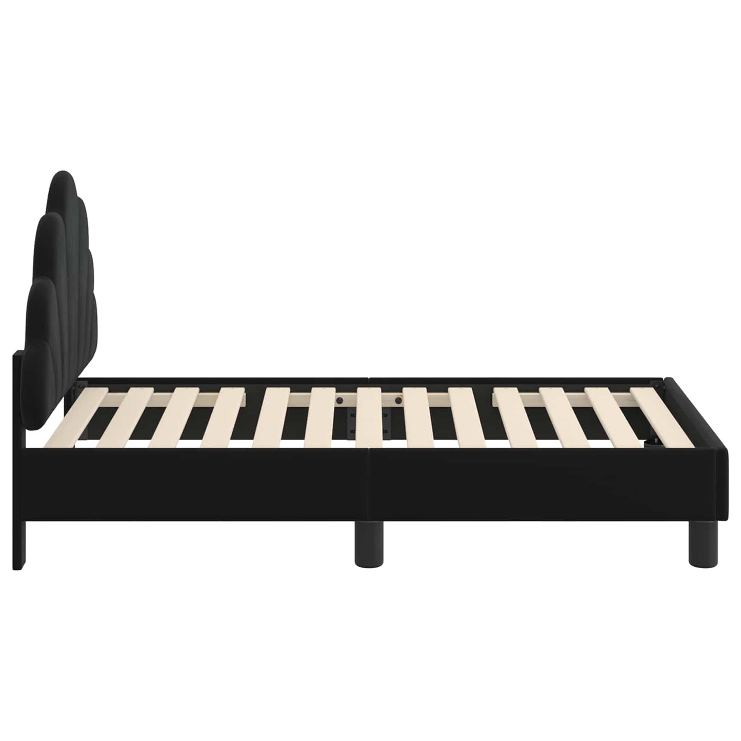 Sengestel til tumling med hovedgærde Sort 70 x 140 cm Fløjl