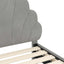 Børnesengestel med hovedgærde Lysegrå 90 x 200 cm Fløjl