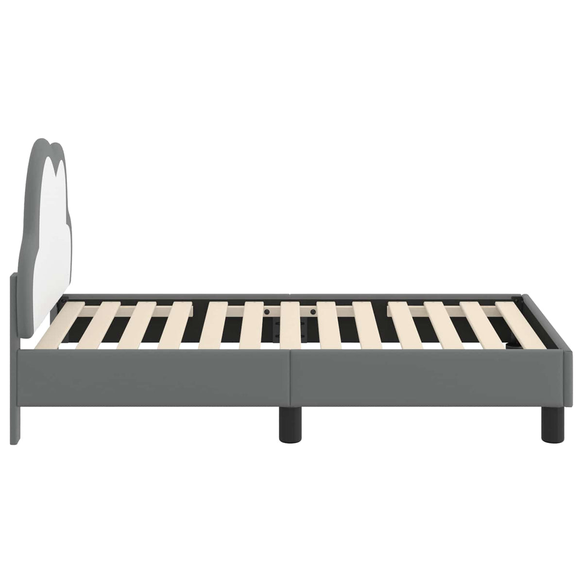 Sengestel til tumling med hovedgærde Lysegrå 70 x 140 cm PU