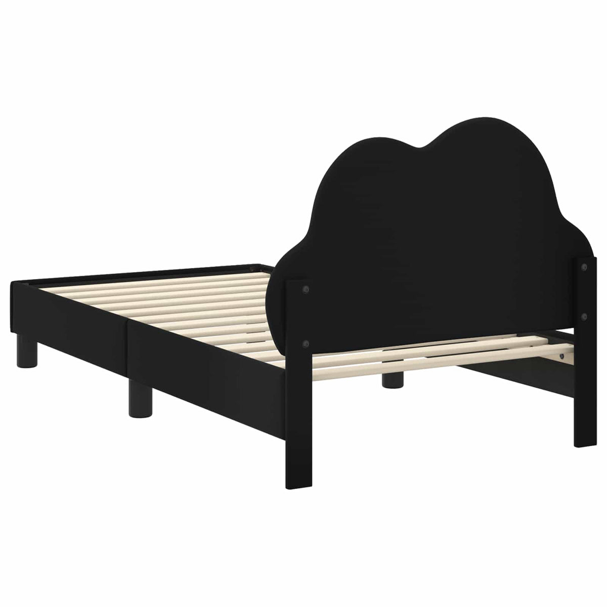 Børnesengestel med hovedgærde Sort 80 x 160 cm PU