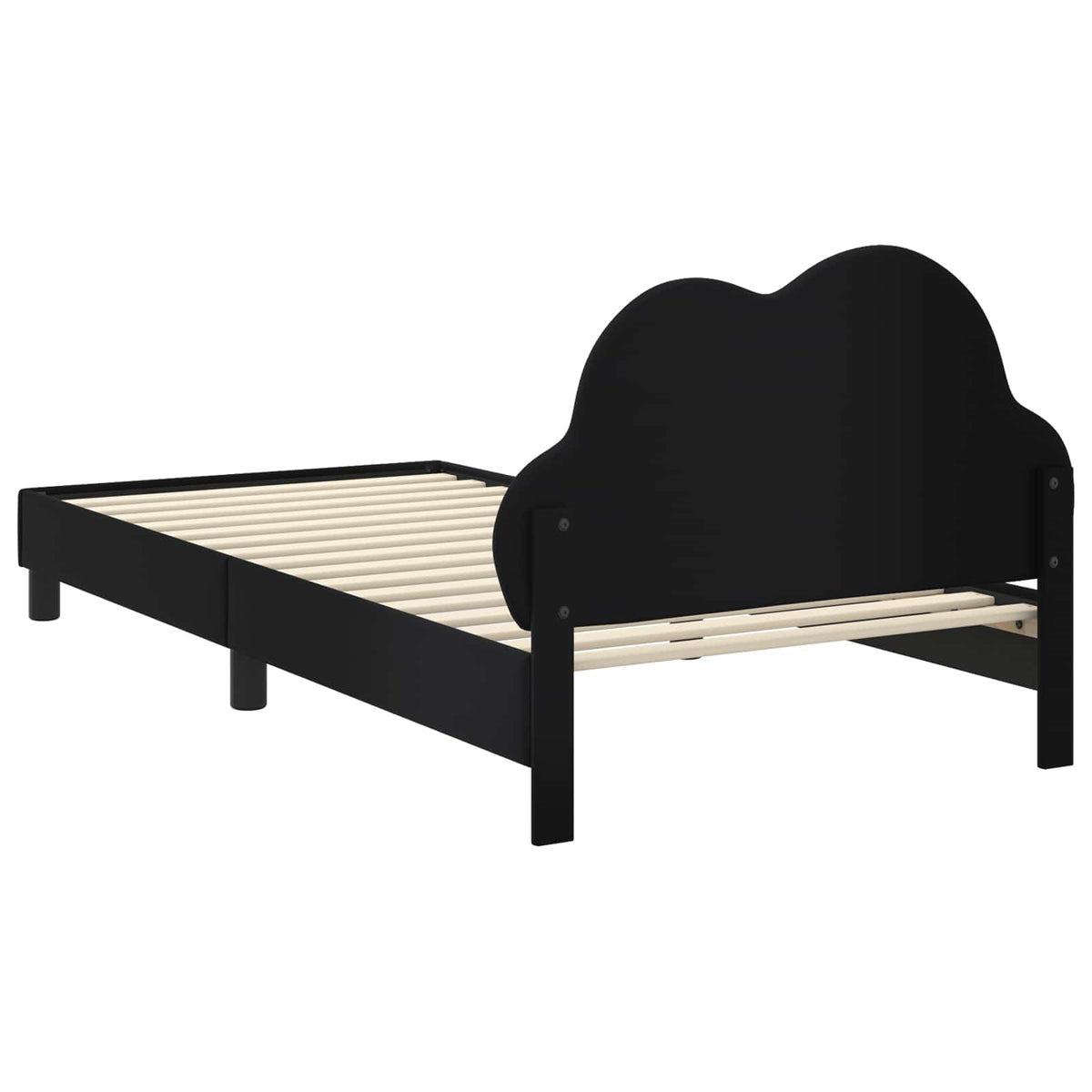 Børnesengestel med hovedgærde Sort 90 x 190 cm PU