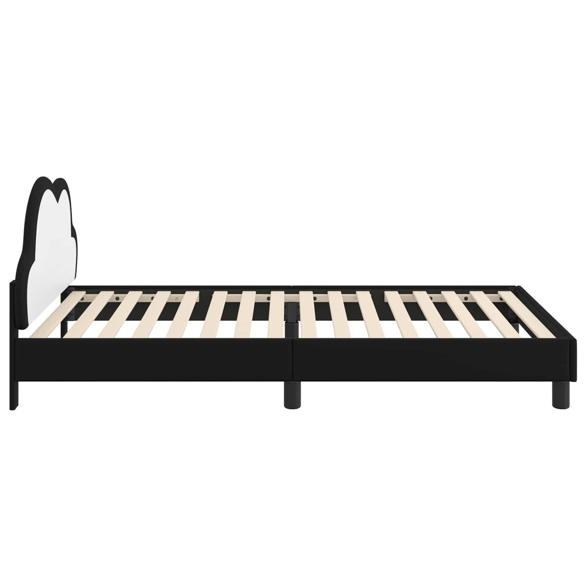 Børnesengestel med hovedgærde Sort 90 x 190 cm PU
