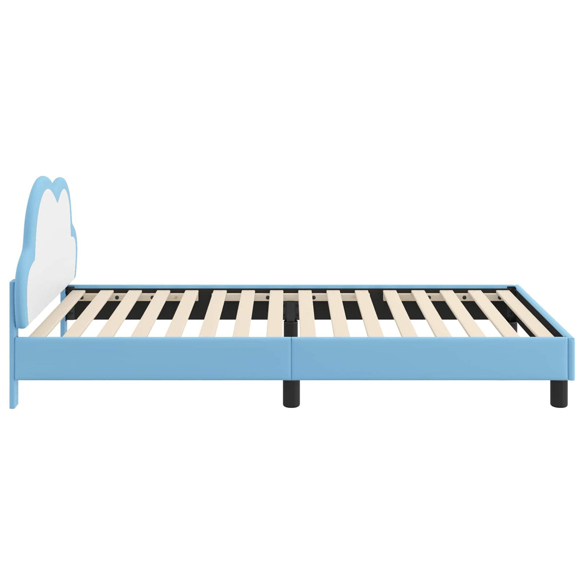 Børnesengestel med hovedgærde Blå 90 x 200 cm PU