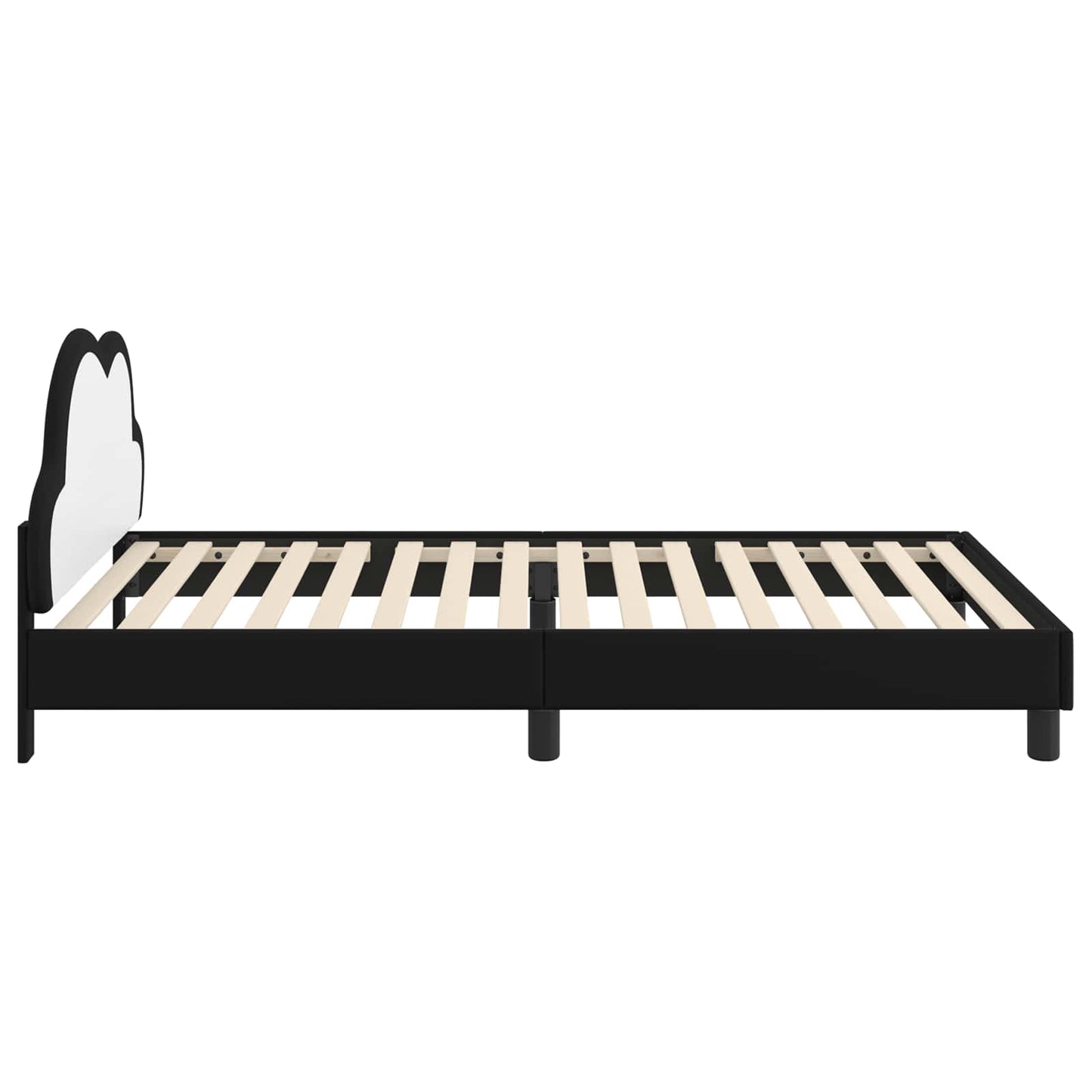 Børnesengestel med hovedgærde Sort 90 x 200 cm PU