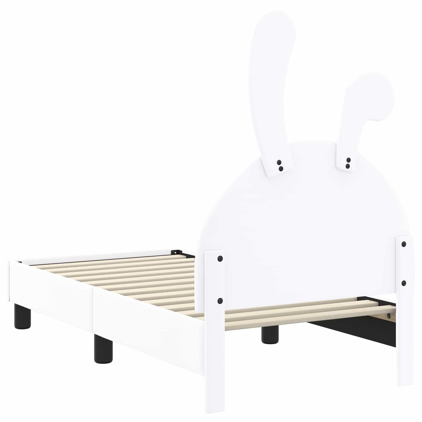 Sengestel til tumling med hovedgærde Hvid 70 x 140 cm PU