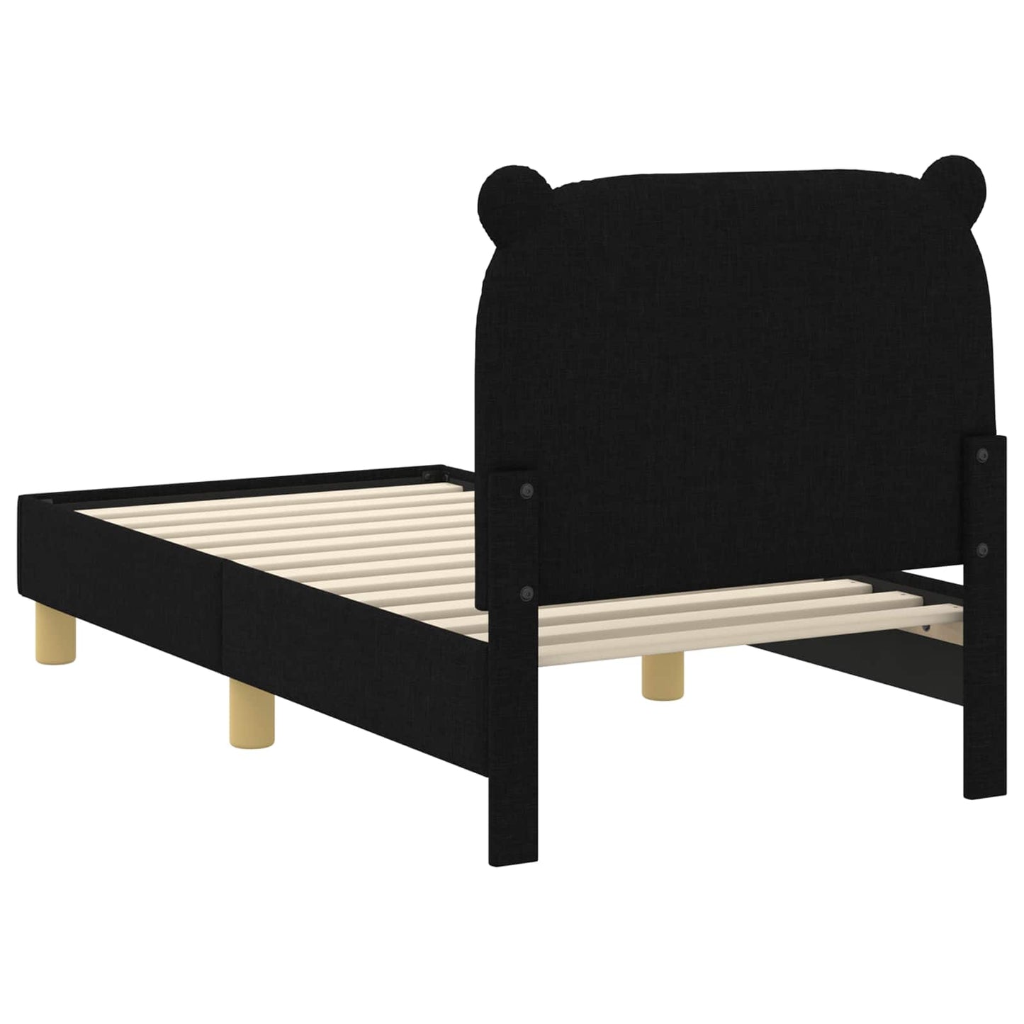 Sengestel til tumling med hovedgærde Sort 70 x 140 cm Stof