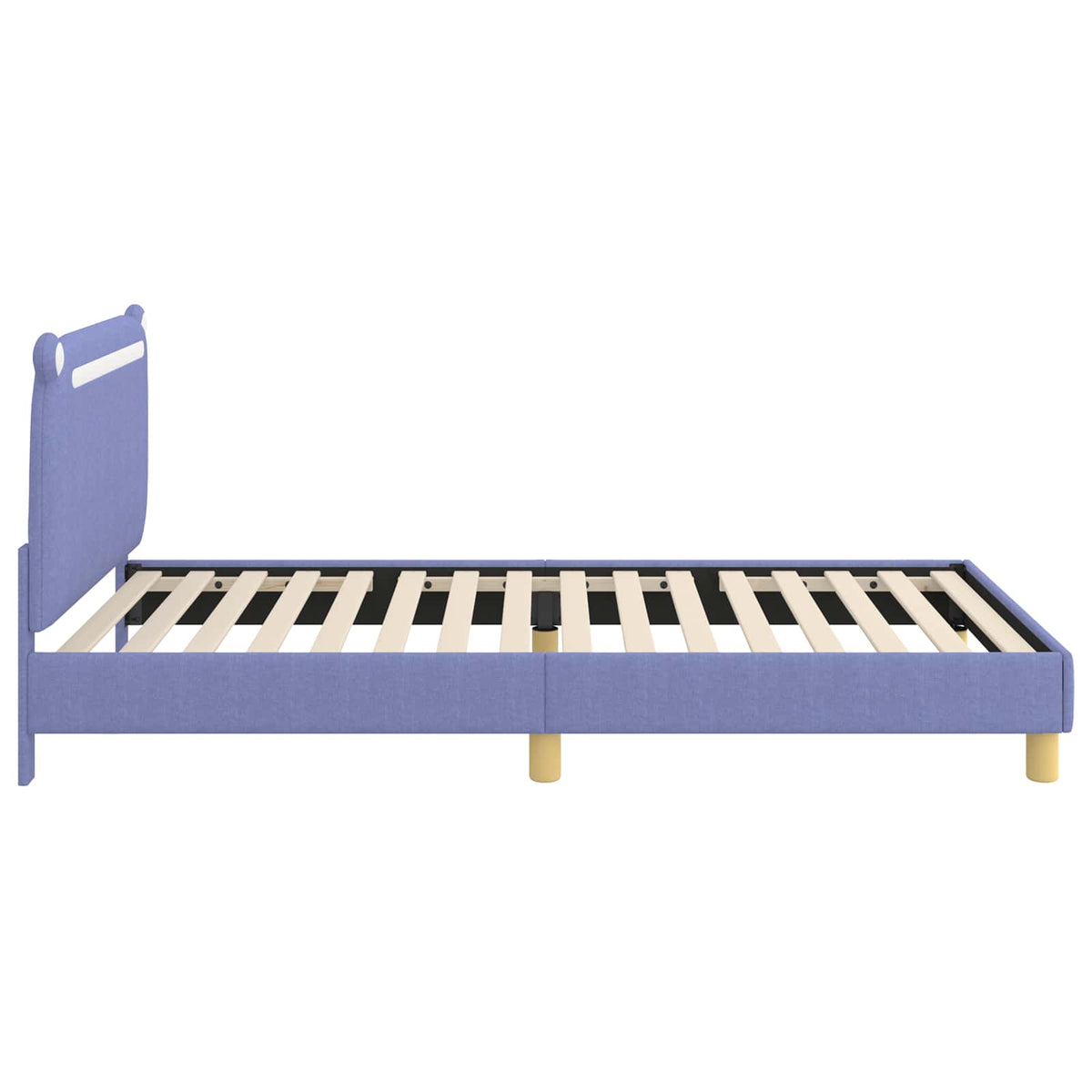 Børnesengestel med hovedgærde Jeans blå 80 x 200 cm Stof