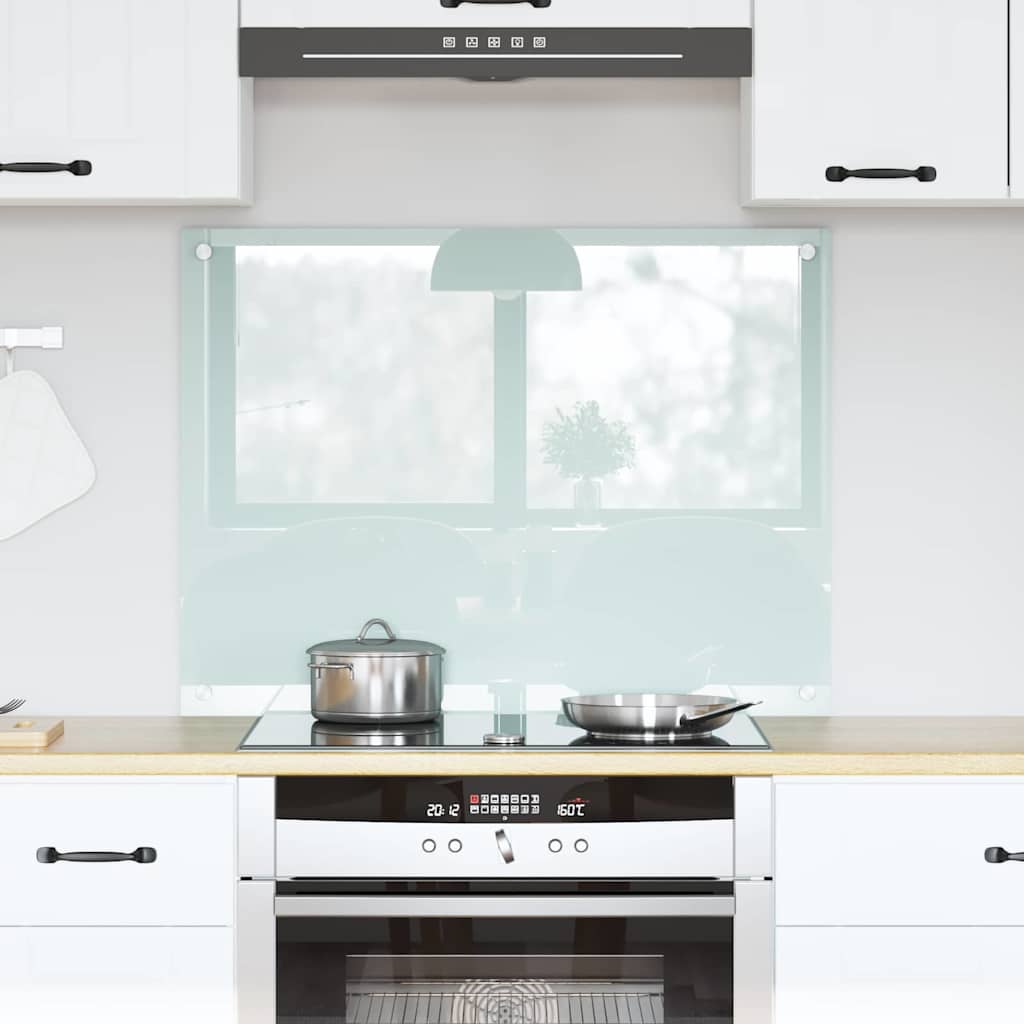 Køkkenbacksplash Mælk 80 x 60 cm hærdet glas