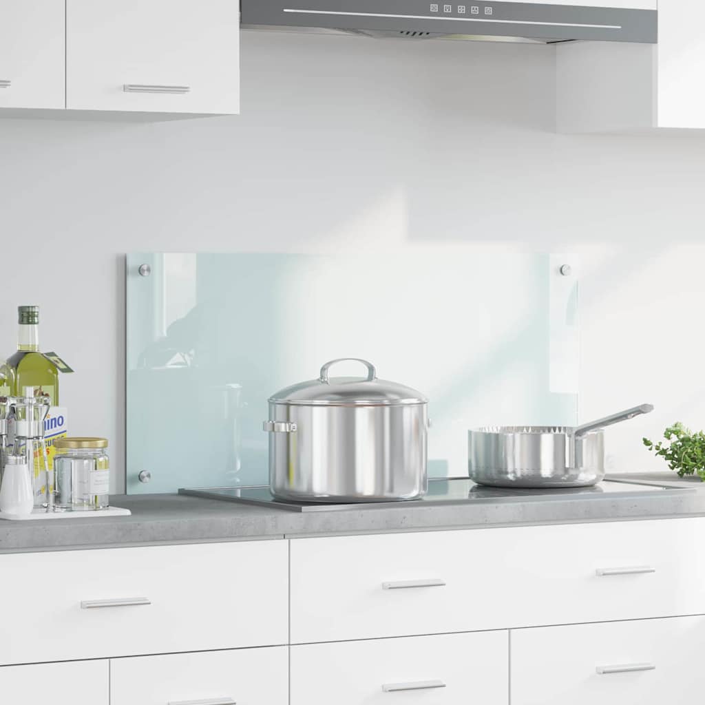 Køkkenbacksplash Mælk 90 x 40 cm hærdet glas