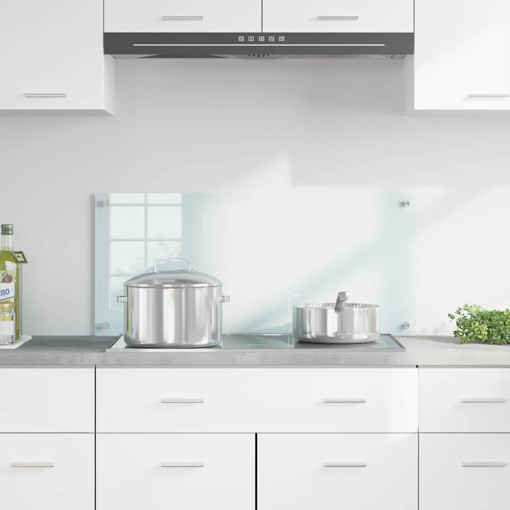 Køkkenbacksplash Mælk 90 x 40 cm hærdet glas