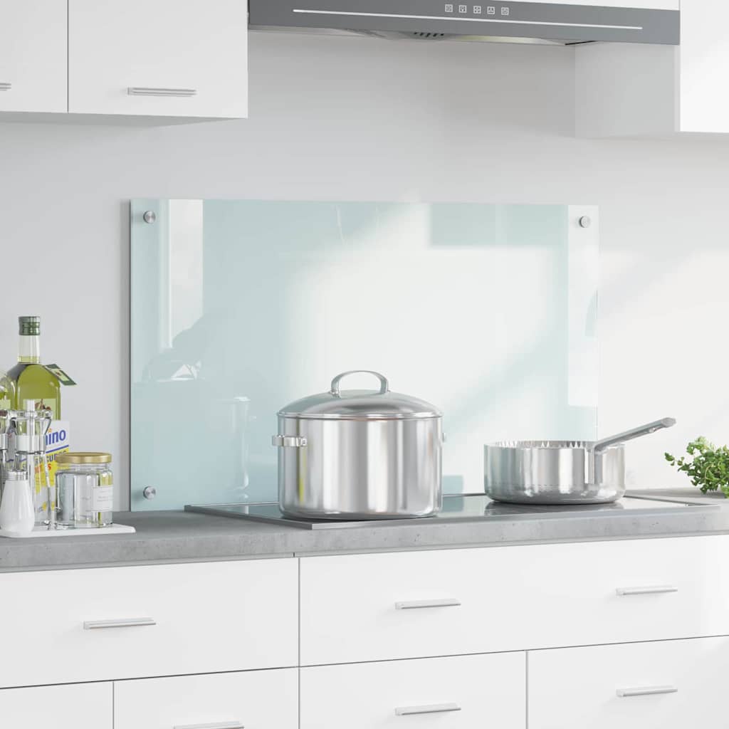 Køkkenbacksplash Mælk 90 x 50 cm hærdet glas